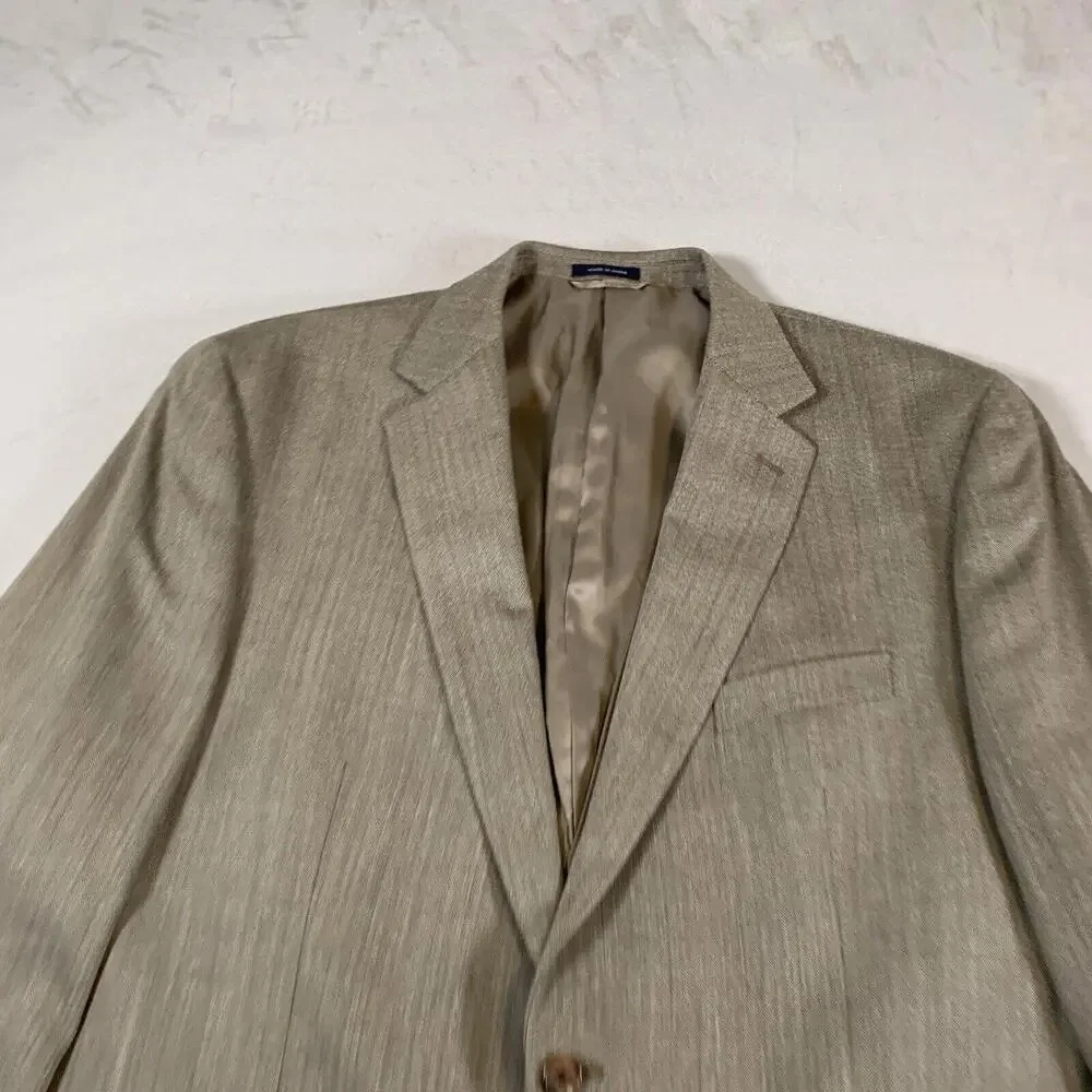 Ralph Ralph Lauren Blazer Men's Sport Coat Size 48R Brown Wool Silk Blend Jacket